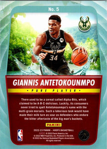 Giannis Antetokounmpo 2022 2023 Panini Hoops Pure Players Series Mint Card #5