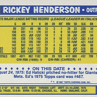Rickey Henderson 1987 Topps Tiffany Series Mint Glossy Card #735