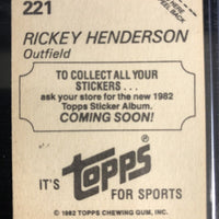 Rickey Henderson 1982 Topps Sticker Series Mint Card #221