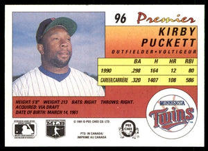 Kirby Puckett 1991 O-Pee-Chee Premier Series Mint Card #96