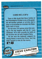 Steve Carlton 1986 Fleer Future Hall of Famers Series Mint Card #2
