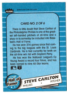 Steve Carlton 1986 Fleer Future Hall of Famers Series Mint Card #2