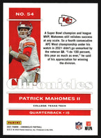 Patrick Mahomes II 2021 Panini Chronicles PINK Series Mint Card #54
