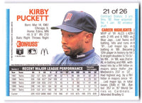 Kirby Puckett 1992 Donruss McDonald's Canada MVP Series Mint Card #21
