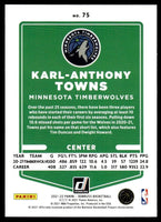 Karl-Anthony Towns 2021 2022 Panini Donruss Green and Yellow Laser Series Mint Card #75
