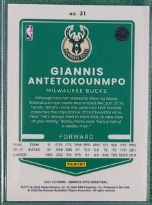 Giannis Antetokounmpo 2021 2022 Donruss Optic Series Mint Card #31