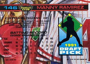 Manny Ramirez 1991 Topps Stadium Club Dome Draft Pick Series Mint Rookie Card #146