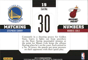 Stephen Curry 2012 2013 Panini Matching Numbers Series Mint Card 19