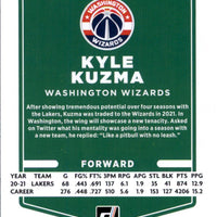 Kyle Kuzma 2021 2022 Panini Donruss Green and Yellow Laser Series Mint Card #166