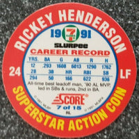 Rickey Henderson 1991 7-11 Slurpee Disc Series Mint Card #7