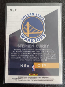 Stephen Curry 2019 2020 Panini Hoops Premium Stock NBA City Silver Series Mint Card #2