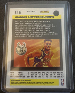 Giannis Antetokounmpo 2020 2021 Panini Flux Silver Laser Series Mint Card #97