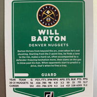 Will Barton 2021 2022 Panini Donruss Green and Yellow Laser Series Mint Card #106