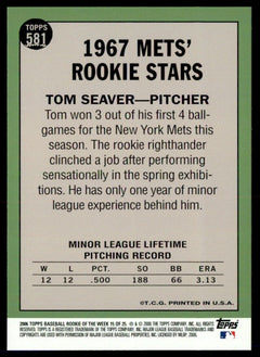 Baseball Cards, Tom Seaver, Seaver, 2006 Topps, 1967 Topps, Mets, Rookie,  Rookie of the Week