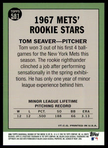 Tom Seaver 2006 Topps Rookie of the Week Series Mint Card #15