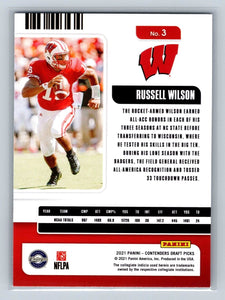 Russell Wilson 2021 Panini Contenders Draft Season Ticket Series Mint Card #3