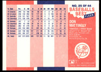 Don Mattingly 1987 Fleer Baseball's Best Sluggers vs Pitchers Series Mint Card #25
