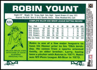 Robin Yount 2012 Topps Archives Reprint Series Mint Card #635
