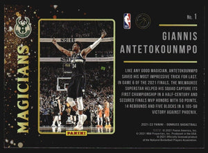 Giannis Antetokounmpo 2021 2022 Donruss MAGICIANS Basketball Series Mint Insert Card #1