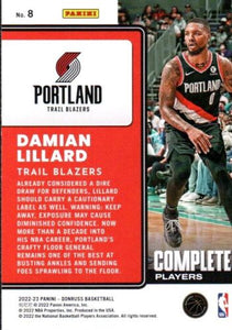 Damian Lillard 2022 2023 Panini Donruss Complete Players Series Mint Card #8