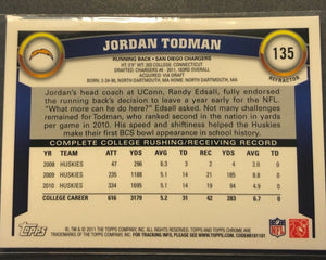 Jordan Todman 2011 Topps Chrome Refractor Series Mint ROOKIE Card #135