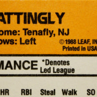 Don Mattingly 1989 Donruss ERROR Card  No period after Inc Mint Card #74
