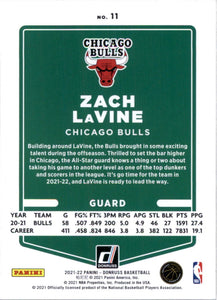 Zach LaVine 2021 2022 Panini Donruss Green and Yellow Laser Series Mint Card #11