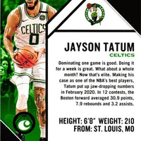 Jayson Tatum 2019 2020 Panini Chronicles Employee Of The Month Series Mint Card #4