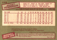 Rickey Henderson 1985 O-Pee-Chee Series Mint Card #115
