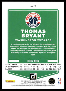 Thomas Bryant 2021 2022 Panini Donruss Orange Lazer Series Mint Card #7