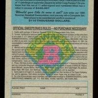 Don Mattingly 1990 Bowman Art Card Sweepstakes Series Mint Card