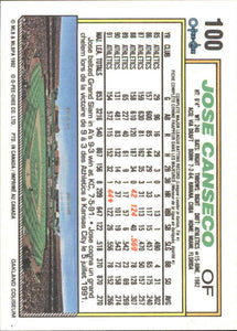 Jose Canseco 1992 O-Pee-Chee Series Mint Card #100