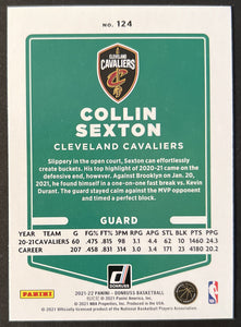 Collin Sexton 2021 2022 Panini Donruss Green and Yellow Laser Series Mint Card #124