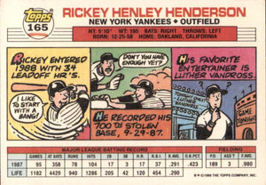 Rickey Henderson 1988 Topps Big Series Mint Card #165