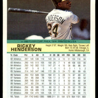 Rickey Henderson 1992 Fleer 7 Eleven/Citgo The Performer Series Mint Card #17