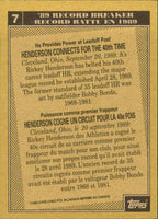 Rickey Henderson 1990 O-Pee-Chee Record Breaker Series Mint Card #7
