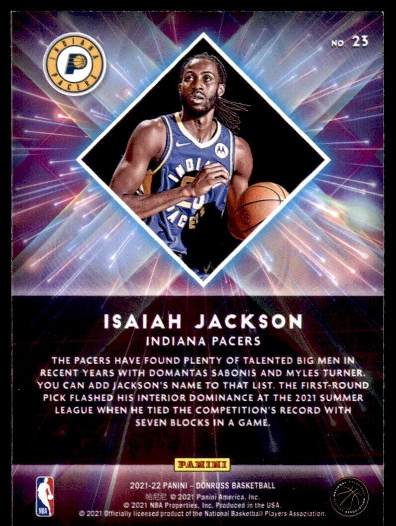 Isaiah Jackson 2021 2022 Panini Donruss Great X-Pectations Series Mint ...