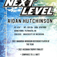 Aidan Hutchinson 2022 Sage High Series Next Level Series Mint Rookie Card #90