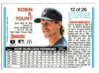 Robin Yount 1992 Donruss McDonald's MVP Series Mint Card #12
