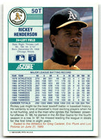 Rickey Henderson 1989 Score Rookie & Traded Series Mint Card #50T
