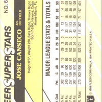 Jose Canseco 1989 Fleer SuperStars Series Mint Card #6