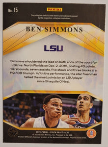 Ben Simmons 2021 2022 Panini Prizm Draft Picks Brilliance Series Mint Card #15