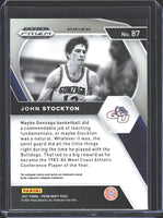 John Stockton 2021-22 Panini Prizm Draft Picks Red White Blue Prizm Series Mint Card #87
