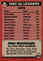 Don Mattingly 1986 Topps A.L. All Star Series Mint Card #712
