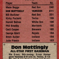 Don Mattingly 1986 Topps A.L. All Star Series Mint Card #712