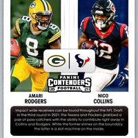 Nico Collins and Amari Rodgers 2021 Panini Contenders Round 3 Numbers Series Mint Card #RN-NCO