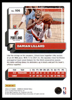 Damian Lillard 2022 2023 Panini Donruss Series Mint Card #106
