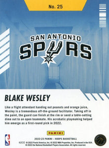 Blake Wesley 2022 2023 Panini Hoops Arriving Now Series Mint Rookie Card #25