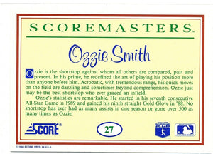 Ozzie Smith 1990 Score Scoremasters Series Mint Card #27