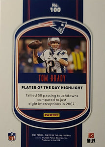 Tom Brady 2021 Panini Player of the Day Series Mint Card #100